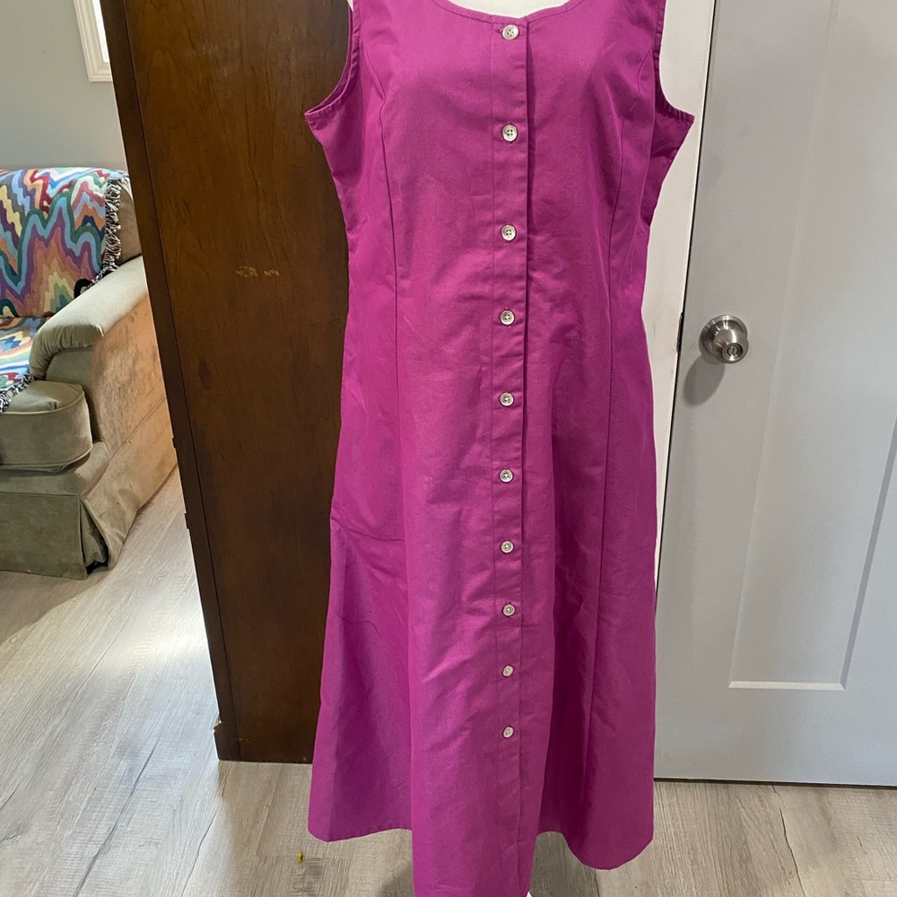 Blair Vibrant Pink Button-Front Midi Dress